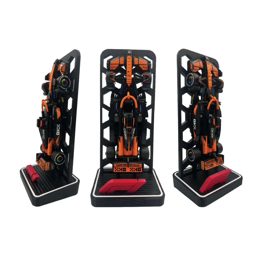 Suport F1 pentru Masini Speed Champions, Compatibil cu Lego, Negru, 111x50x250 cm, decorativ si organizator